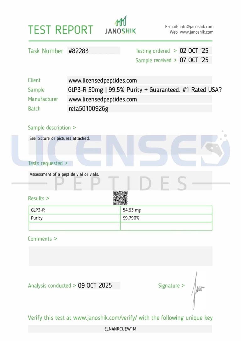 LP3-R 50mg (10 vials) – lab report