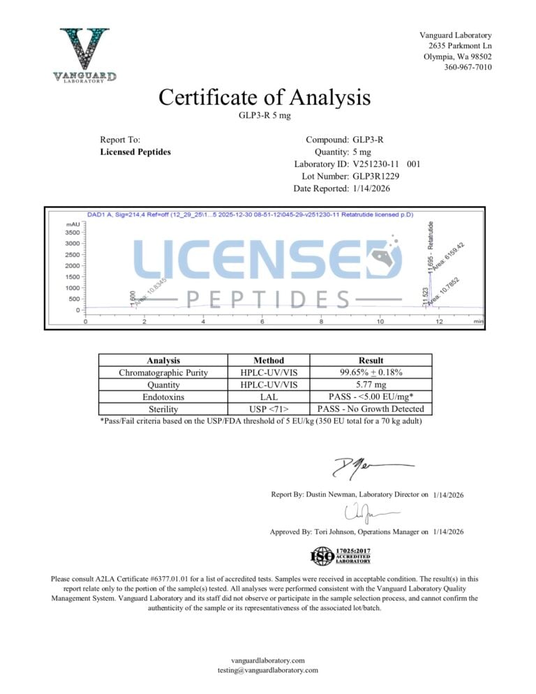 LP3-R 5mg (10 vials) – lab report