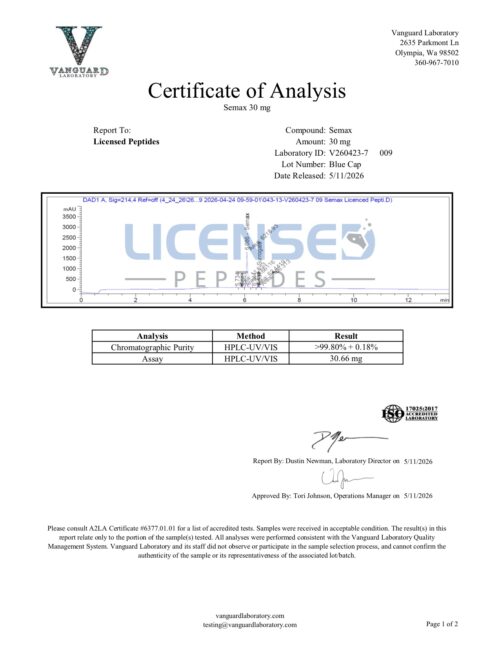 Semax 30mg V260423 7 Licensed Peptides Report 009 1
