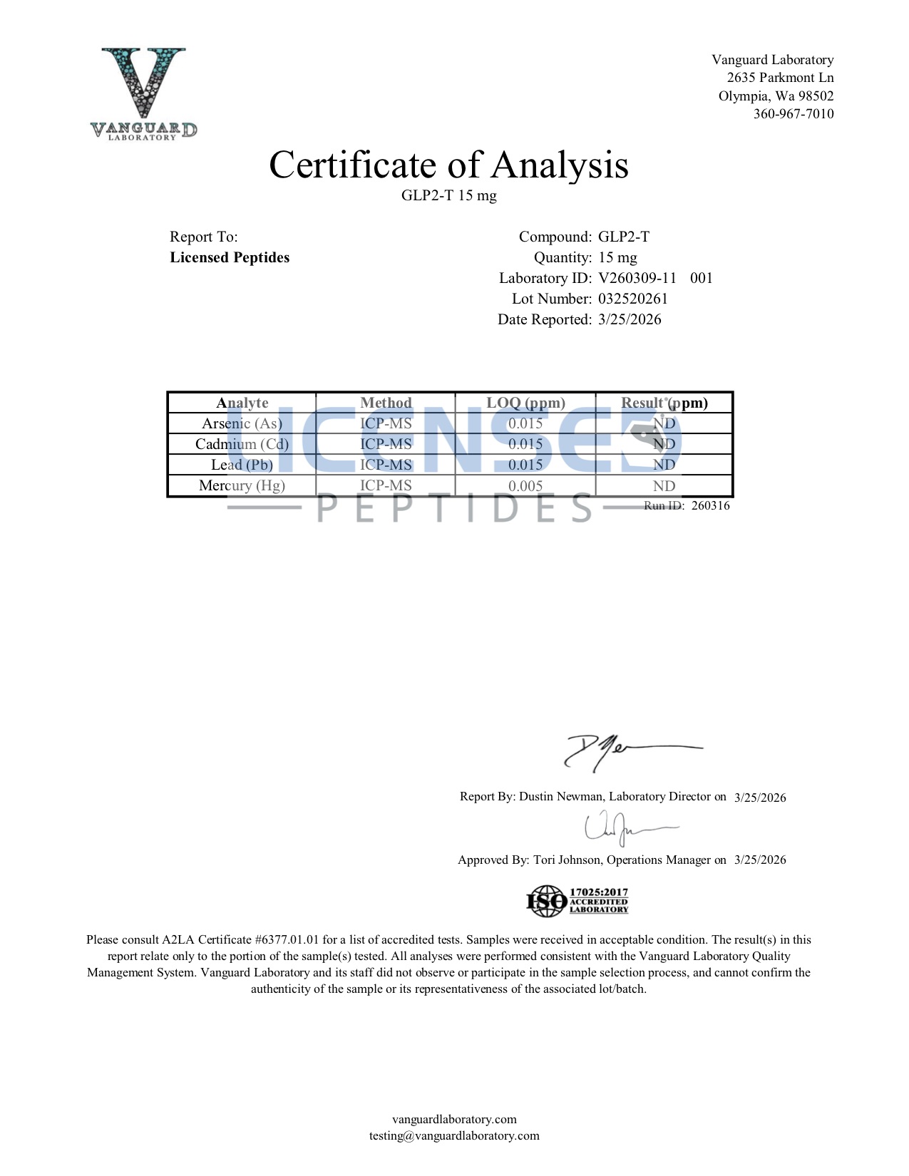 V260309-11 ICP-MS report — LP2-T 15mg
