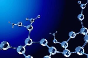 Molecular structure illustration for weight loss peptide research.